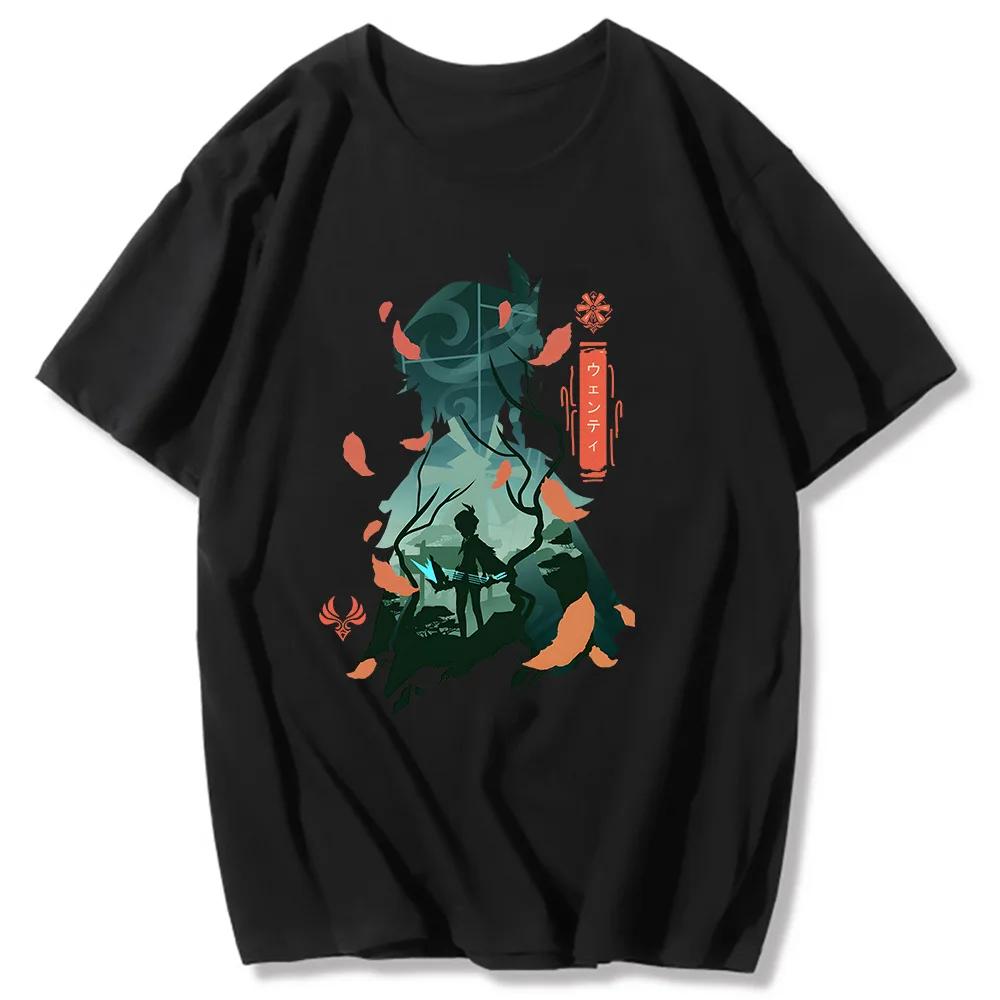 Genshin Impact T Shirt Hu Tao Xiao Kaedehara Kazuha Printing T-shirt Unisex Harajuku Vintage T Shirts Tops Men Short Sleeve