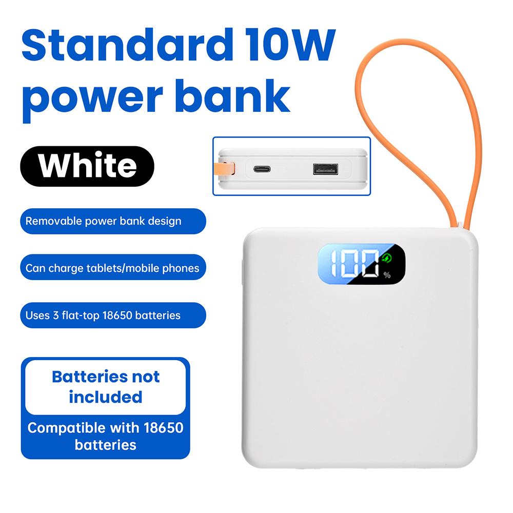 Набор для сборки Power Bank 10 Вт 22,5 В Быстрая зарядка, Конструкция без пайки с корпусом на 3 аккумулятора 18650, Портативный корпус блока питания