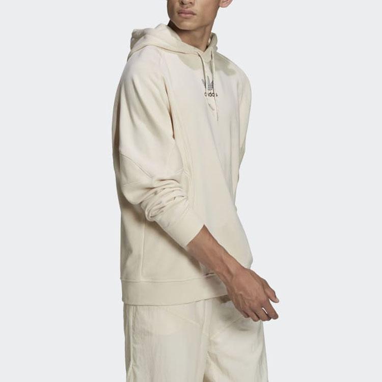 Adidas Оригинальный пуловер с логотипом трилистника, толстовка с капюшоном и длинными рукавами, мужские топы, бежевый HF5677