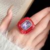 Candy Color Acrylic Resin Ring Y2K Classic Big Dome Plain Ring Geometric Ring  Party