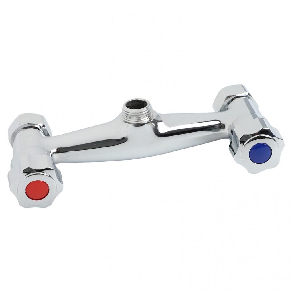 Настенный смеситель для душа с элегантной хромированной отделкой и двойным управлением