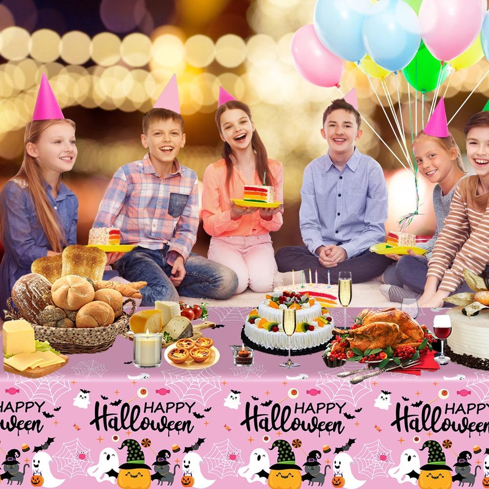 Pink Halloween Party Halloween Table Runner Disposable Table Cover Halloween Supplies