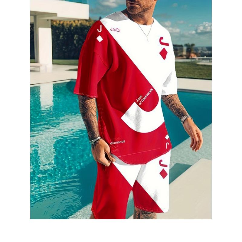 3D Digital Print Men's Fashion Short Sleeve Shorts Set Outdoor Street Men's Sports Shorts Summer Daily Casual Men's T-shirt