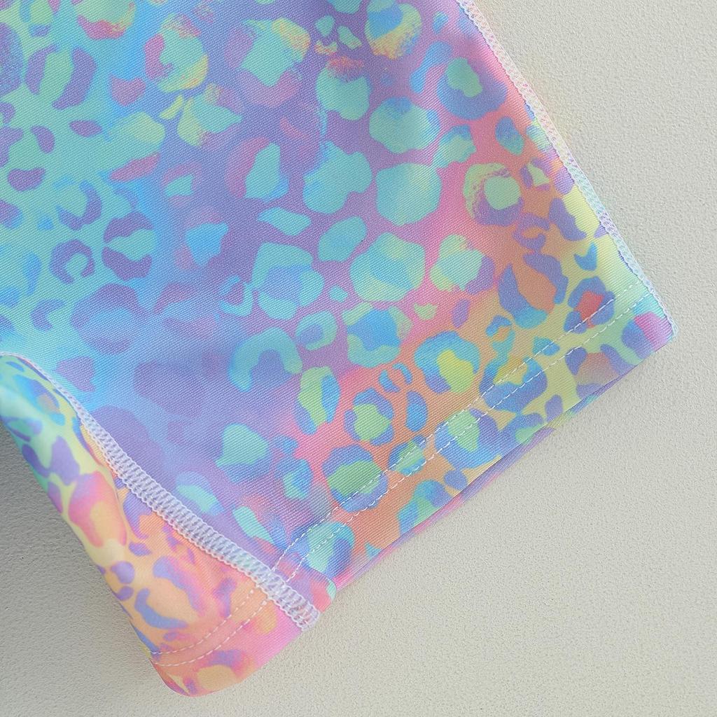 Baby Girl Swimsuits Summer Leopard Print 6M 12M 1Y 2Y 3Y 4Y 5Y Zipper Long Sleeve Beachwear for Toddler Bathing Suits