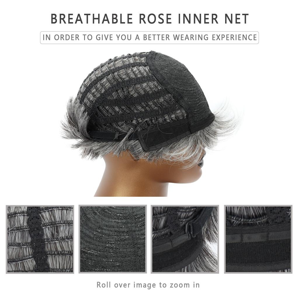 Синтетические короткие прямые парики с наращиванием челки, серые парики из волокна для женщин