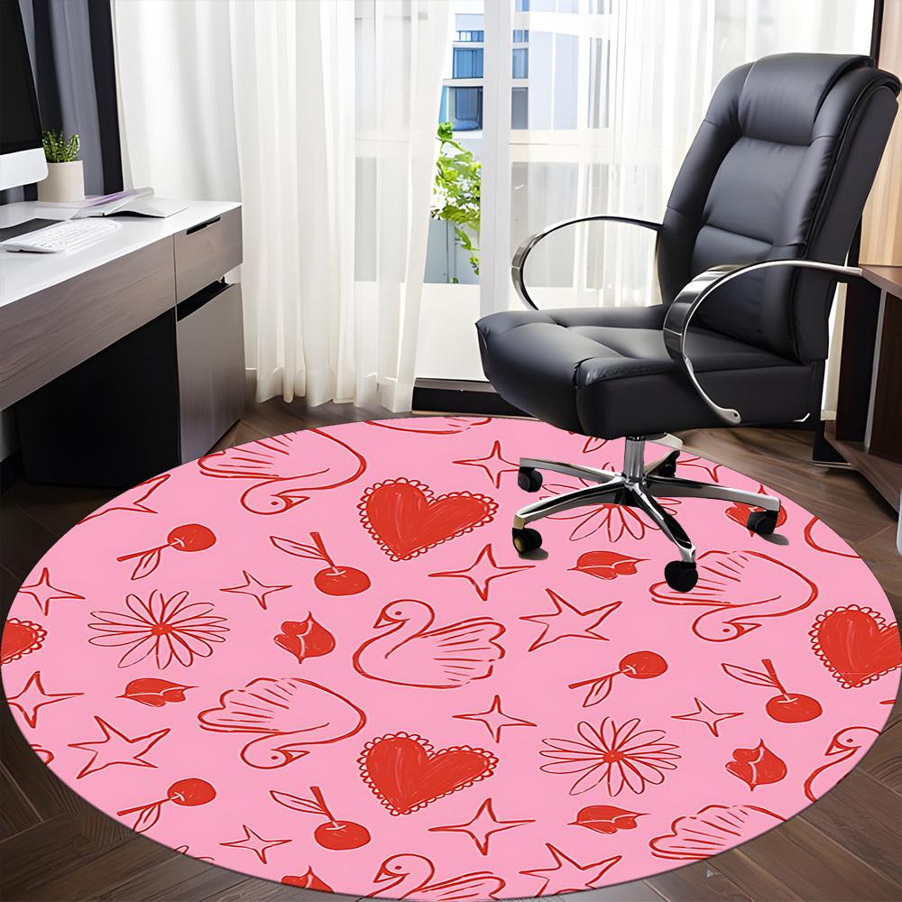 1pc Love Hearts Chair Carpet for Office, Perfect for Office, Holiday Party Decoration Choice yy260314029