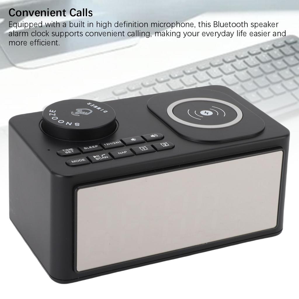 Беспроводное FM-радио Bluetooth-динамик Четкий цифровой дисплей Будильник Звонки Hi-Fi Звук Bluetooth-динамик для спальни