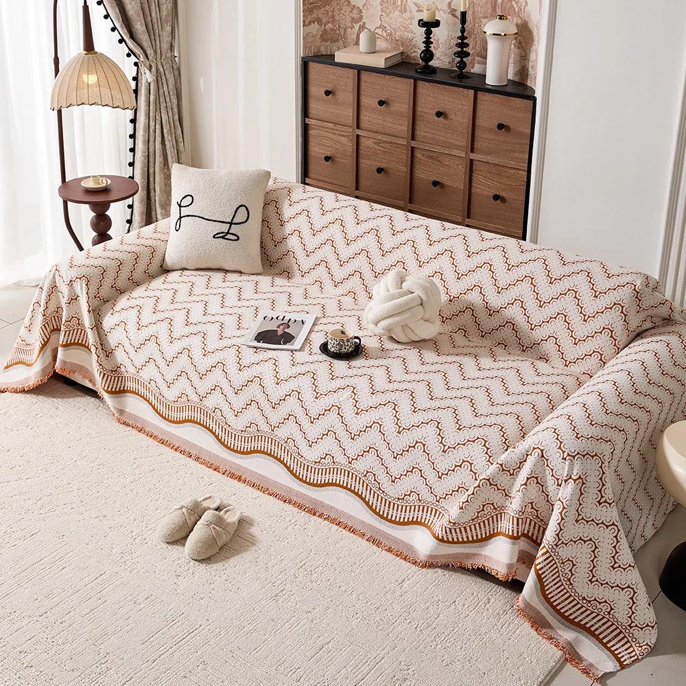 2025 Новое шениловое полотенце для дивана Четыре сезона Универсальное Современное Простое Нескользящая Подушка Универсальный Тканевый Чехол для Дивана