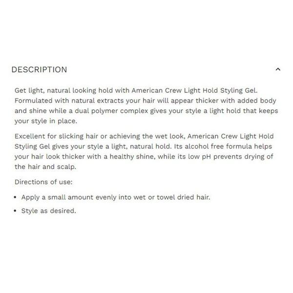 American Crew Гель для укладки волос легкой фиксации American Crew, 1 упаковка