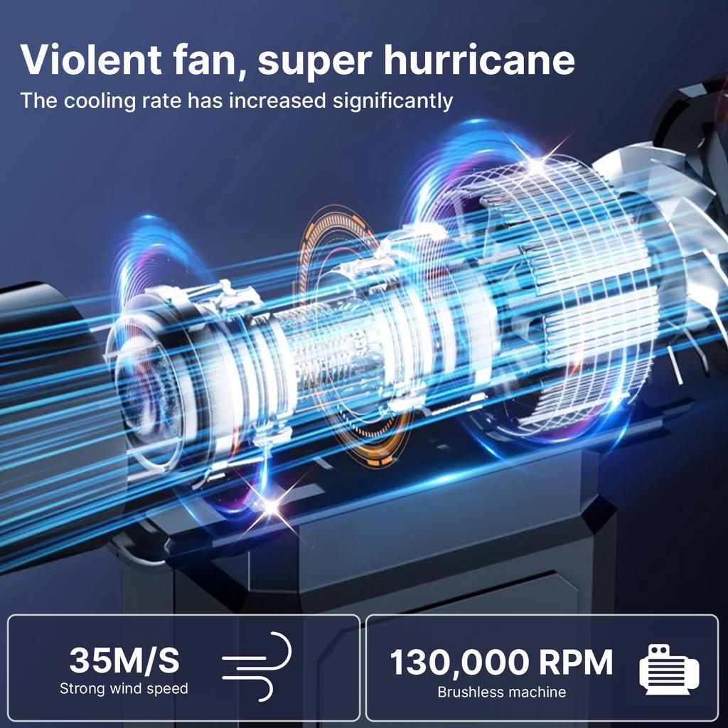 Электрический пылесос 130000 об/с Бесщеточный двигатель 4 скорости ветра Регулируемый турбовентилятор Встроенный 2x2000 мАч