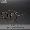 CLLOIO Новые очки для чтения из чистого титана с защитой от синего излучения, мужские ретро-круглые очки для близорукости, роскошные ацетатные оправы для очков по рецепту