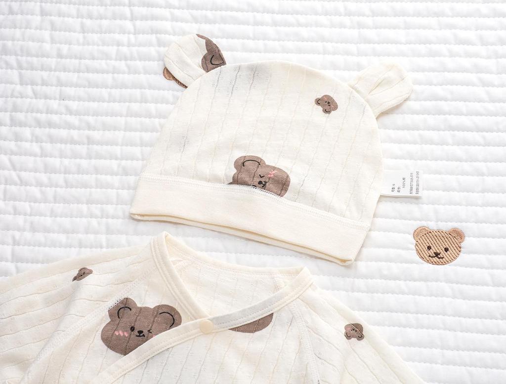 Летний ультратонкий ромпер с длинным рукавом из чистого хлопка для новорожденных с защитой животика – дышащий класс А для комфорта в кондиционированном помещении.