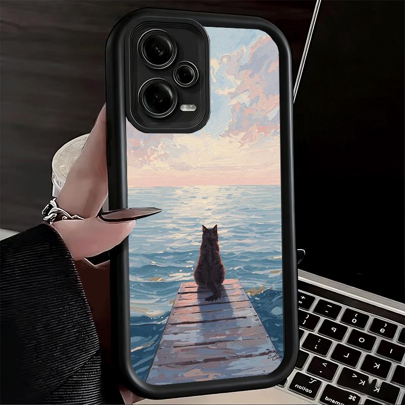 Чехол для телефона Xiaomi Redmi Note 15 14 13 Pro Plus Черная кошка Эстетичный узор Оболочка 12S 11 11S 11T 5G 14S Мягкий силикон Funda