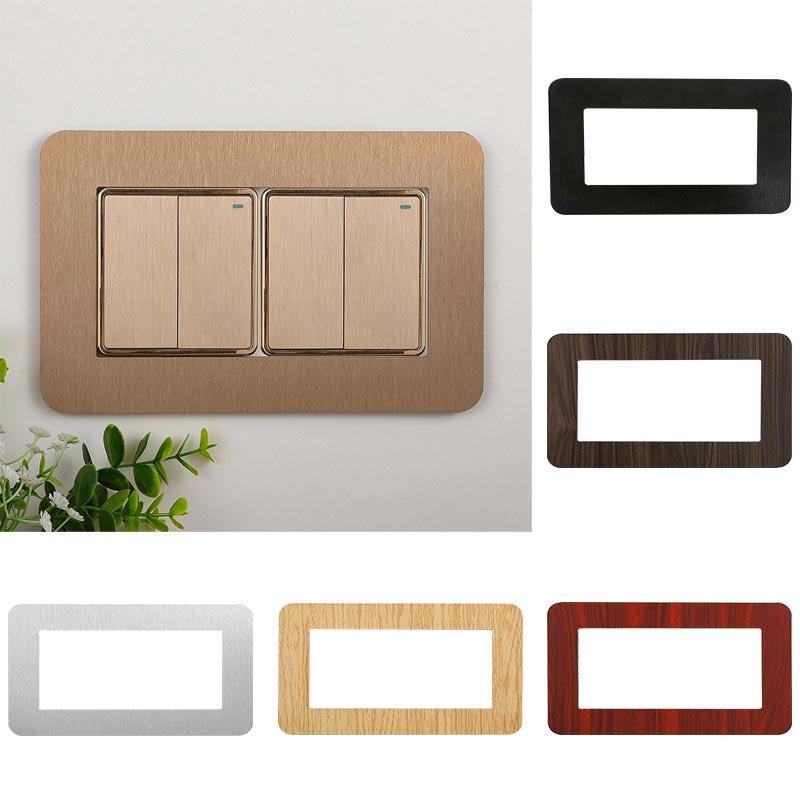 1 шт. Современный выключатель света Металлическая наклейка Декоративная защитная крышка для выключателя Алюминиевая накладка на розетку Накладка вокруг розетки