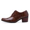 Hot Sale Crocodile Men's Heel Shoes Formal Leather Brown Men Loafers Dress Shoes Fashion Mens Casual Shoes Zapatos Hombre 2024