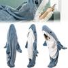 Shark Blanket for Adult Wearable Winter Warm Blanket Hooded Playsuit Onesie Funny Sleeping Bag for Slumber Party