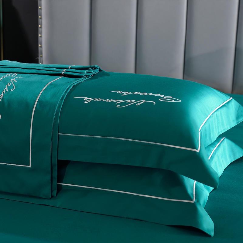 Premium 60s Cotton Pillowcases Set Of 2 Pure Color Long Staple 48x74cm OEKO-TEX Certified Soft Breathable Home