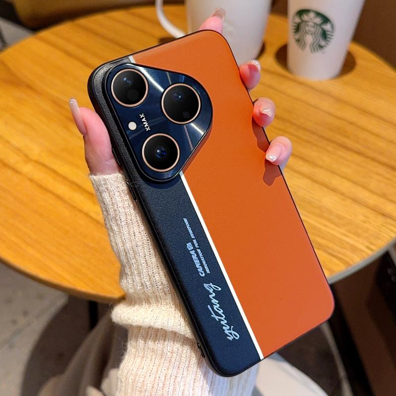 Для Huawei Pura 80 80 Pro 80 ProPlus 80Ultra гальванизированная кожа флуоресцентный цветной блок защита от отпечатков пальцев защита от падения чехол для телефона