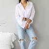 White Women Shirts and Blouses Casual Fashion Turn-down Collar OL Style Korean Office Long Sleeve Tops 4XL Loose Blouses