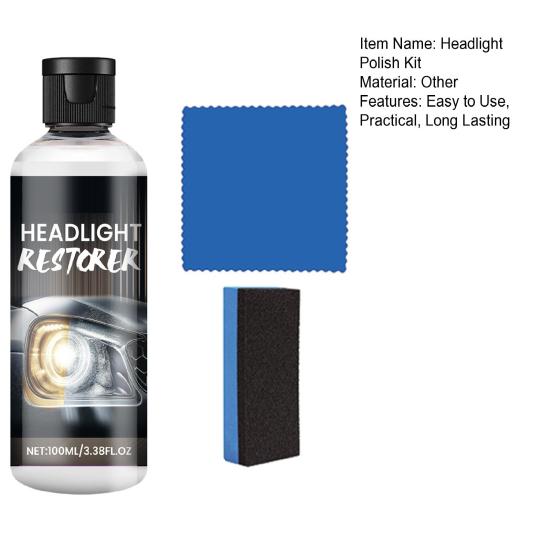 Автомобильный восстанавливающий состав для фар Жидкость для ремонта автомобильных фар Долговечная защита Простой в применении набор для полировки фар