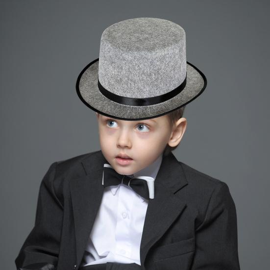 Детская джазовая шляпа с декором из ленты, для вечеринки, косплея, выступления, легкая шляпа-топпер