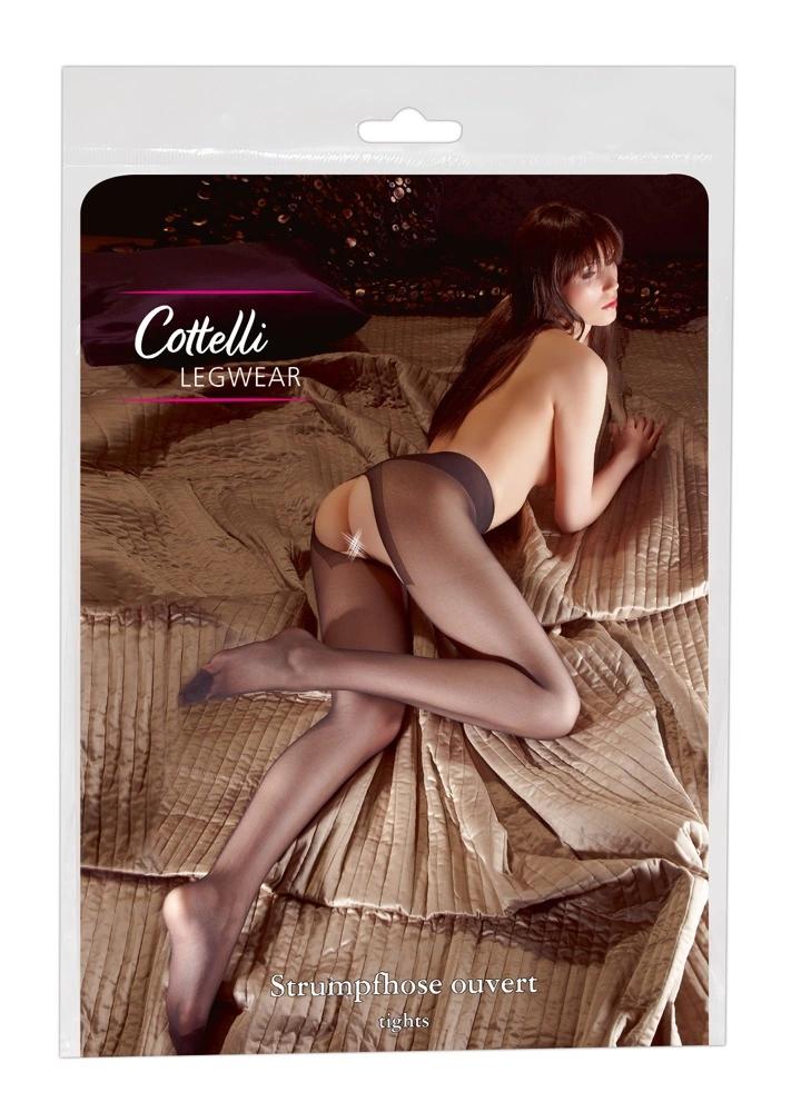 Cottelli LEGWEAR - Black Open Crotch Tights 2
