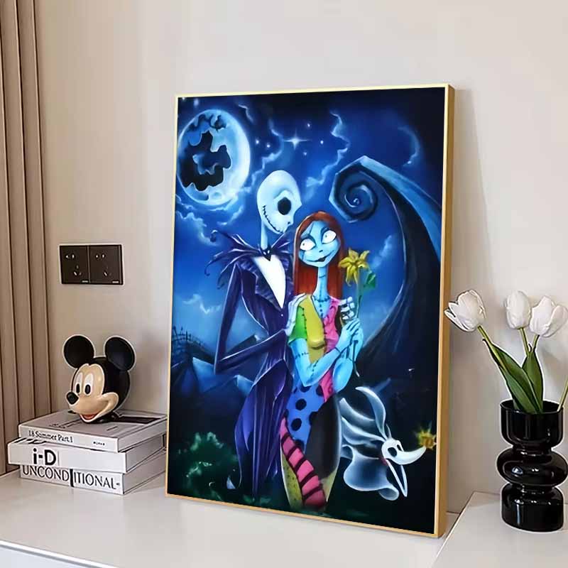 Disney Алмазная живопись 5D Джек и Салли Готическая Романтическая Иллюстрация Мультфильм Фильм Вышивка крестом Ручная работа Подарок Декор для дома