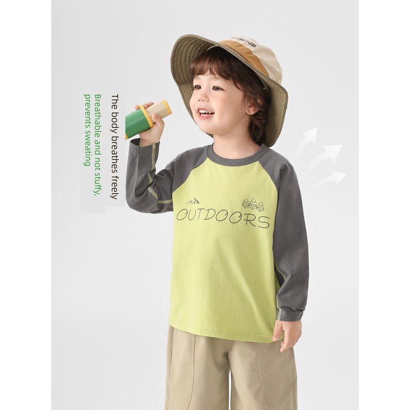 Right European Style Boys' Pure Cotton Long-Sleeve T-Shirt Spring 2026 New Children's Clothing Base Shirt Baby Spring and Autumn Top