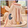 Thicker Women Pajamas Warm Sweet Hooded Nightgown Winter Flannel Kawaii Home Clothes Female Cute Soft Chic Robes