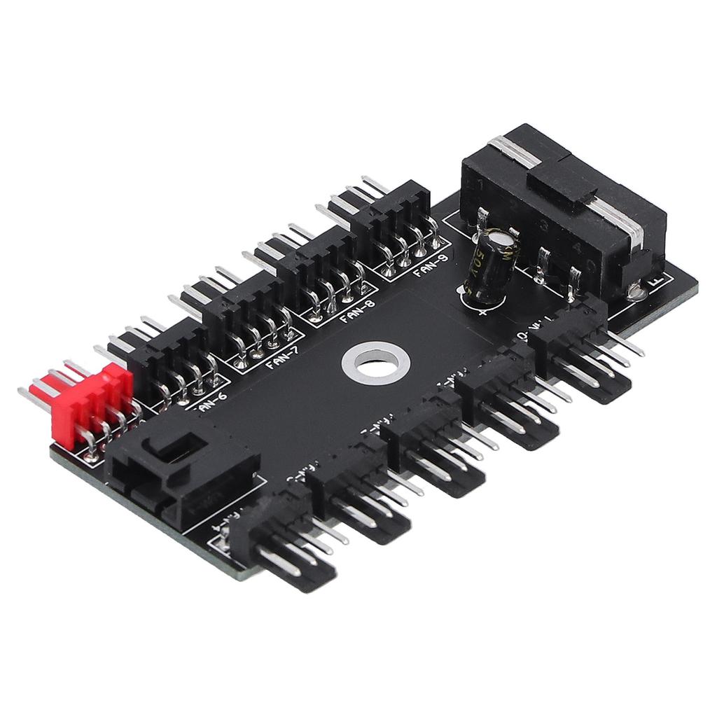 Chassis Fan Hub 4Pin Interface 10‑Way Splitter Speed Controller Computer Supplies 12V