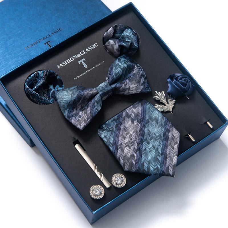 Men'S Tie Bow Tie Square Towel 8-Piece Gift Box Set Boyfriend Tie Gift