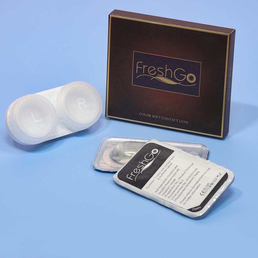 FreshGo Контактные линзы Natrual Color для глаз, косметика, серые контактные линзы для глаз, 1 пара цветных линз для ежегодных красавиц