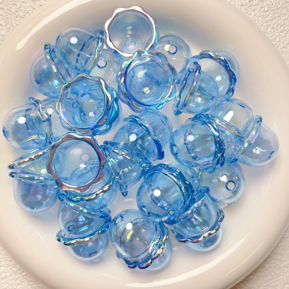 10pcs Transparent Flower Bead Caps Multi-Petal Wind Bell Beads Petal Charms Beads Earring Jewelry