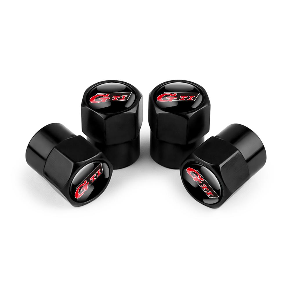 4Pcs Car Metal Wheel Tire Air Valve Dust Caps Accessories With Logo For Volkswagen Golf Rline Passat GTI Sagitar Scirocco Tiguan