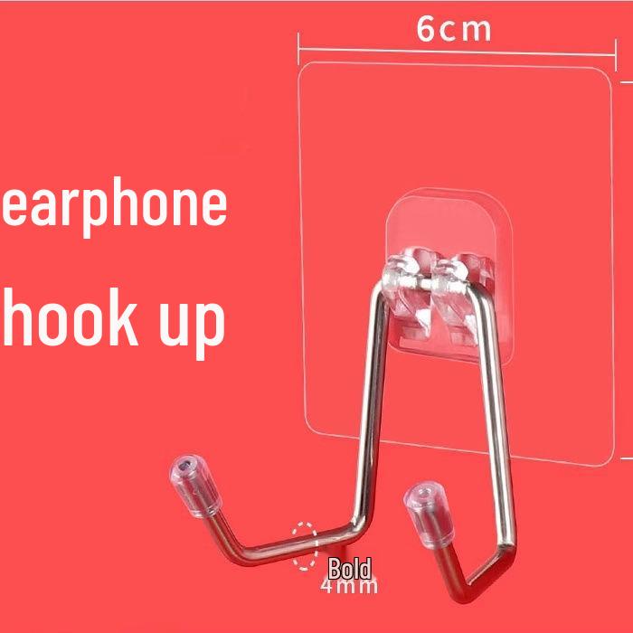 Punch-Free Headphone Wall Mount - Non-Slip Headset Hook for Dorms
