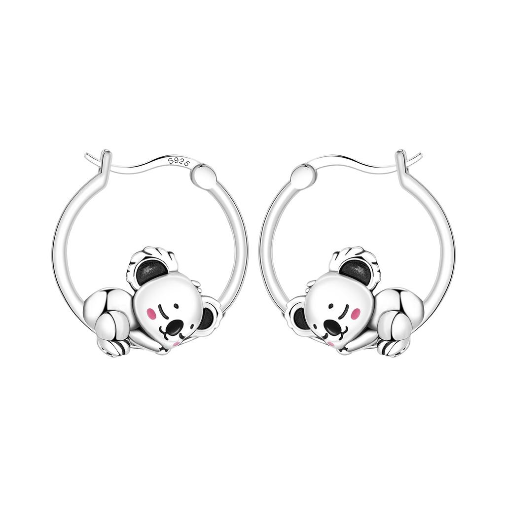 Orstarry S925 Silver Cute Panda Animals Earrings Hoop Earrings For Women Jewelry Party Trendy Gifts