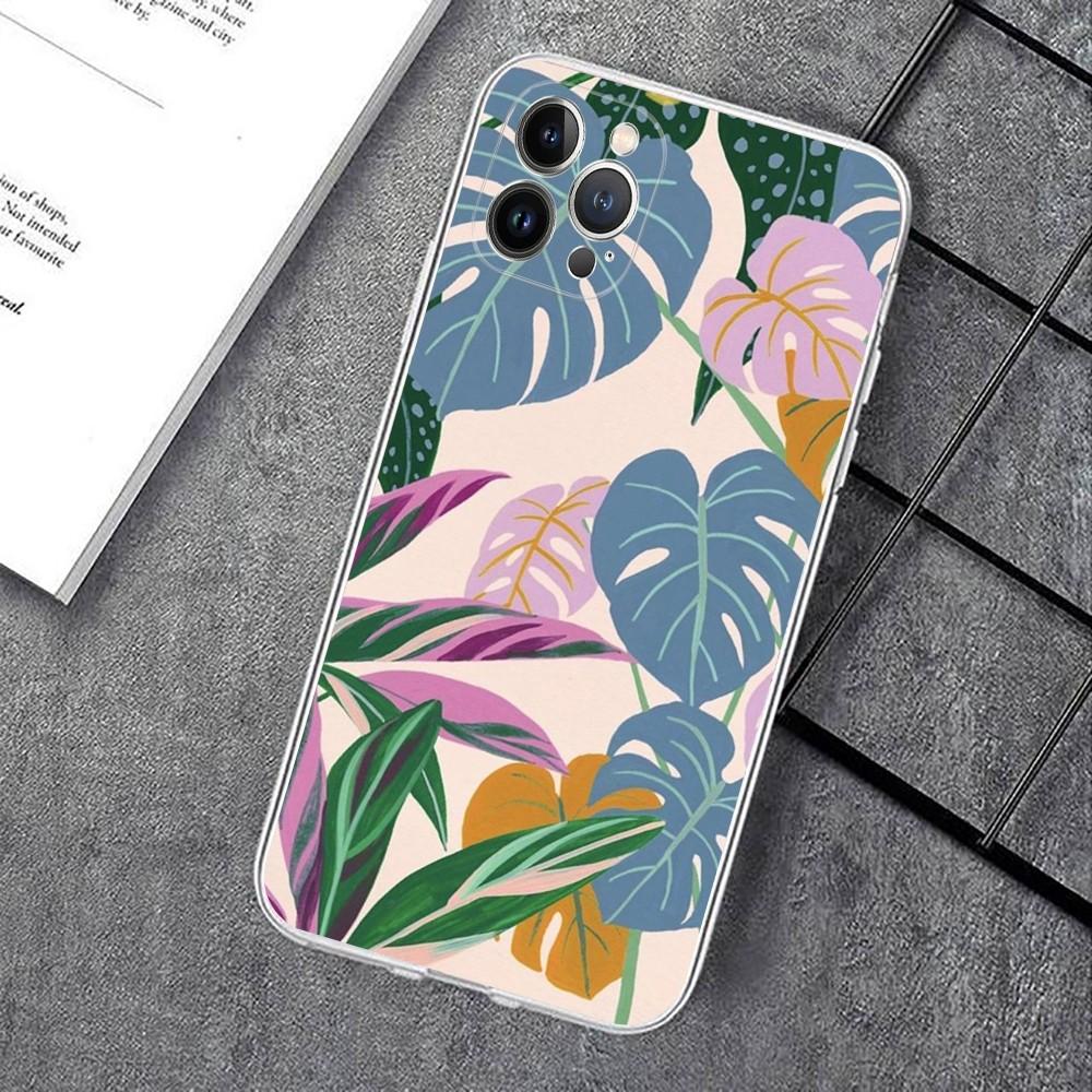 Чехол для телефона с листьями Монстеры, зеленый, для IPhone 14 11 12 13 Mini Pro XS Max, чехол 6 7 8 Plus X XR SE 2020 Funda Shell
