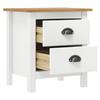 VidaXL 2x Solid Pine Bedside Tables Nightstand Bedside Cabinet with 2 Drawers Storage Bedroom Home 288910