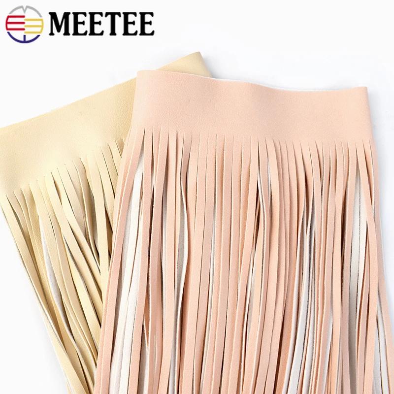 Meetee 55/70 см Очень Длинная Кожаная Бахрома Кисточками Декор для Платья Куртки Кружевная Отделка Кайма Бахрома DIY Швейные Аксессуары для Одежды