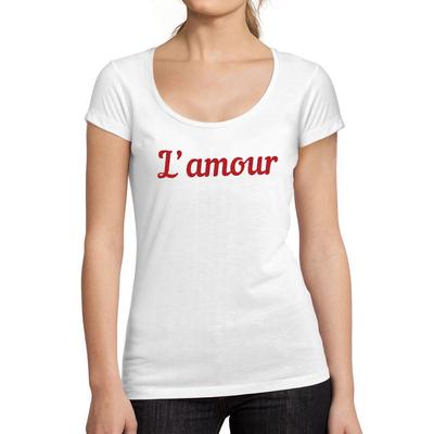 Футболка Femme col Rond Decollete L Amour Imprime Des Lettres