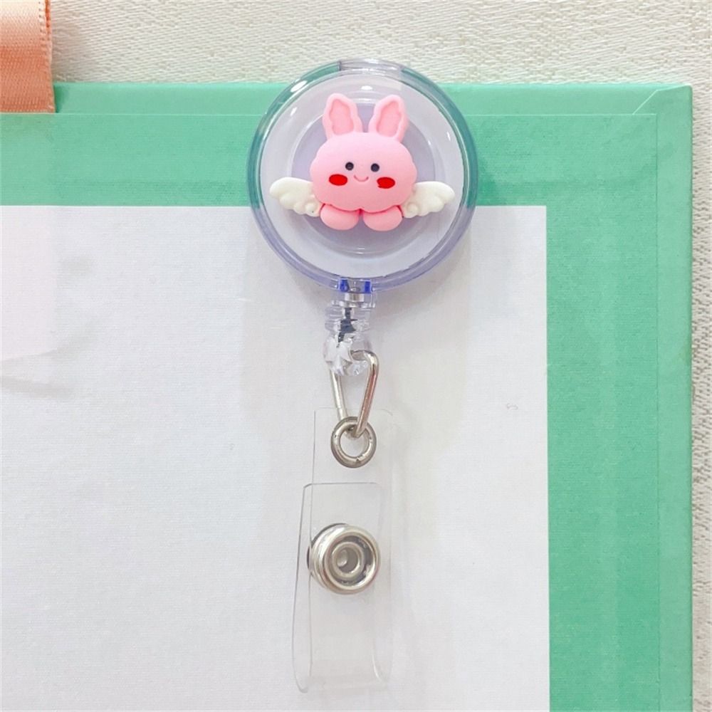 Students Cartoon Nurse Doctor ID Card Clips Badge Holder Name Card Holder Retractable Badge Reel