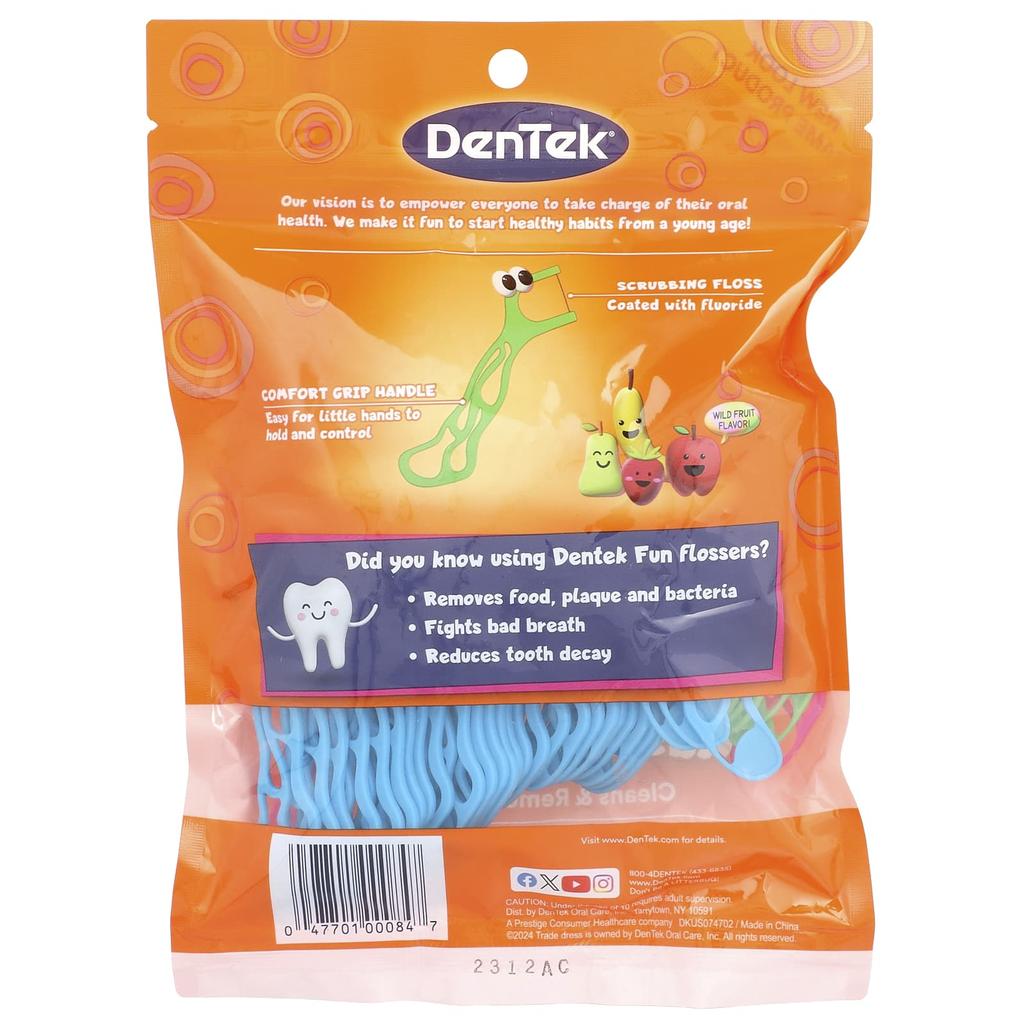 Fun Flossers for Kids, Wild Fruit, 90 Floss Flossers