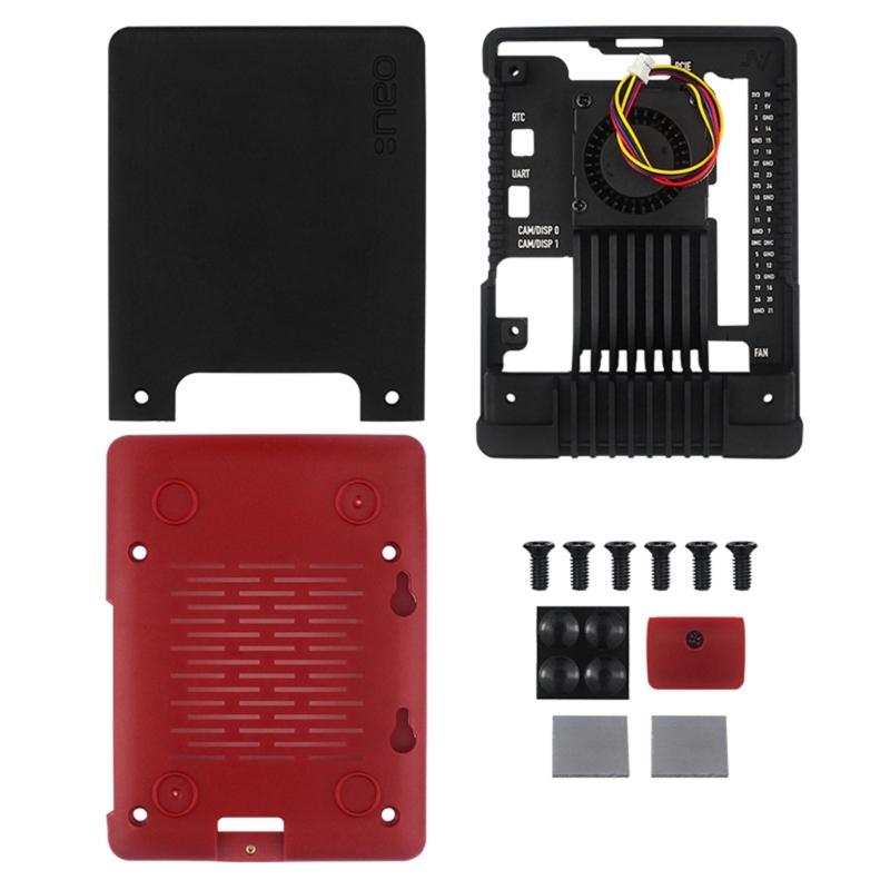 For RPi 5 Aluminum Alloy Case Enclosure Argon Protective Cover Integrated Heatink Case with PWM Speed Control Fan