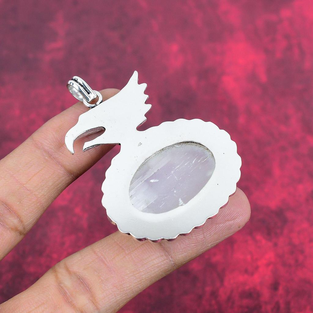 Ювелирные изделия с селенитом, кулон ручной работы с драгоценными камнями, кулон из стерлингового серебра 925 пробы, антикварные ювелирные изделия, для подарка на помолвку