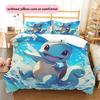 Squirtle Themed Duvet Cover & Pillowcases, Pokemon Fan Bedding, Great Gift.chl