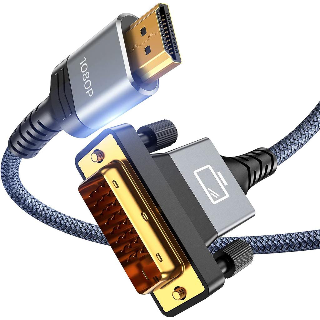 Двунаправленный адаптер и коммутационный кабель HDMI - DVI, подходит для ноутбуков, PS4, настольных компьютеров, телевизоров и 1080p проекторов
