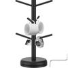 Подставка для кофейных чашек из дерева, вращающаяся на 360°, органайзер для чайных чашек, подставка с 6 крючками для кухонной столешницы, аксессуар для кофейного бара
