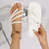 Модные женские сандалии Новые плоские сандалии с перемычкой для пальца Повседневные женские сандалии Римские сандалии на щиколотке Ремешок с пряжкой Пляжная дизайнерская обувь для женщин