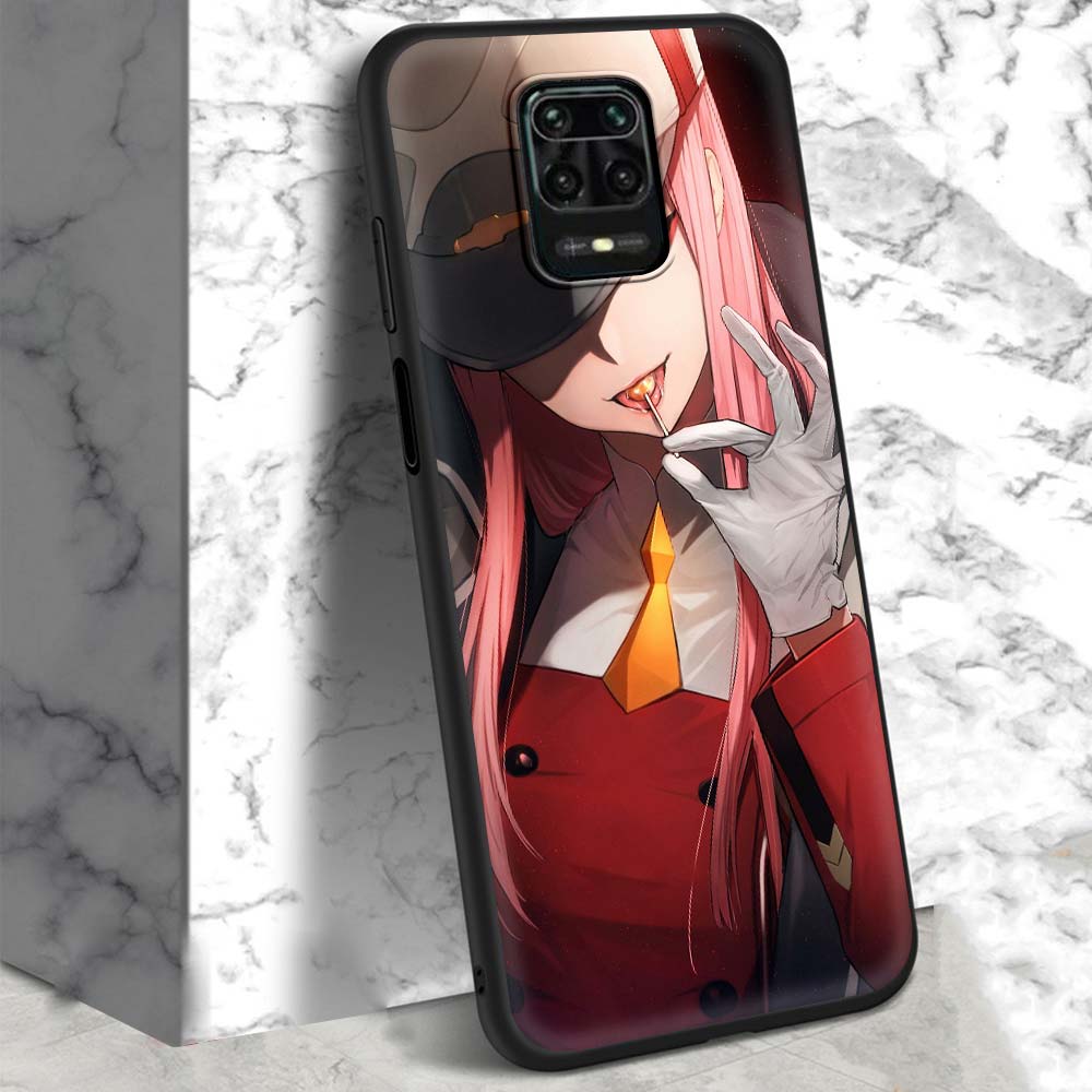 02 Zero Two Anime Darling In The Franxx Case For Xiaomi Redmi Note 9S 9 8 7 10 Pro 8T 9C 9A 8A Black Silicone Phone Cover Sac