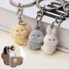 1PC Fluffy Resin Rabbit Keyring Accessory Animal Shaped Keychain for Backpack & Keys